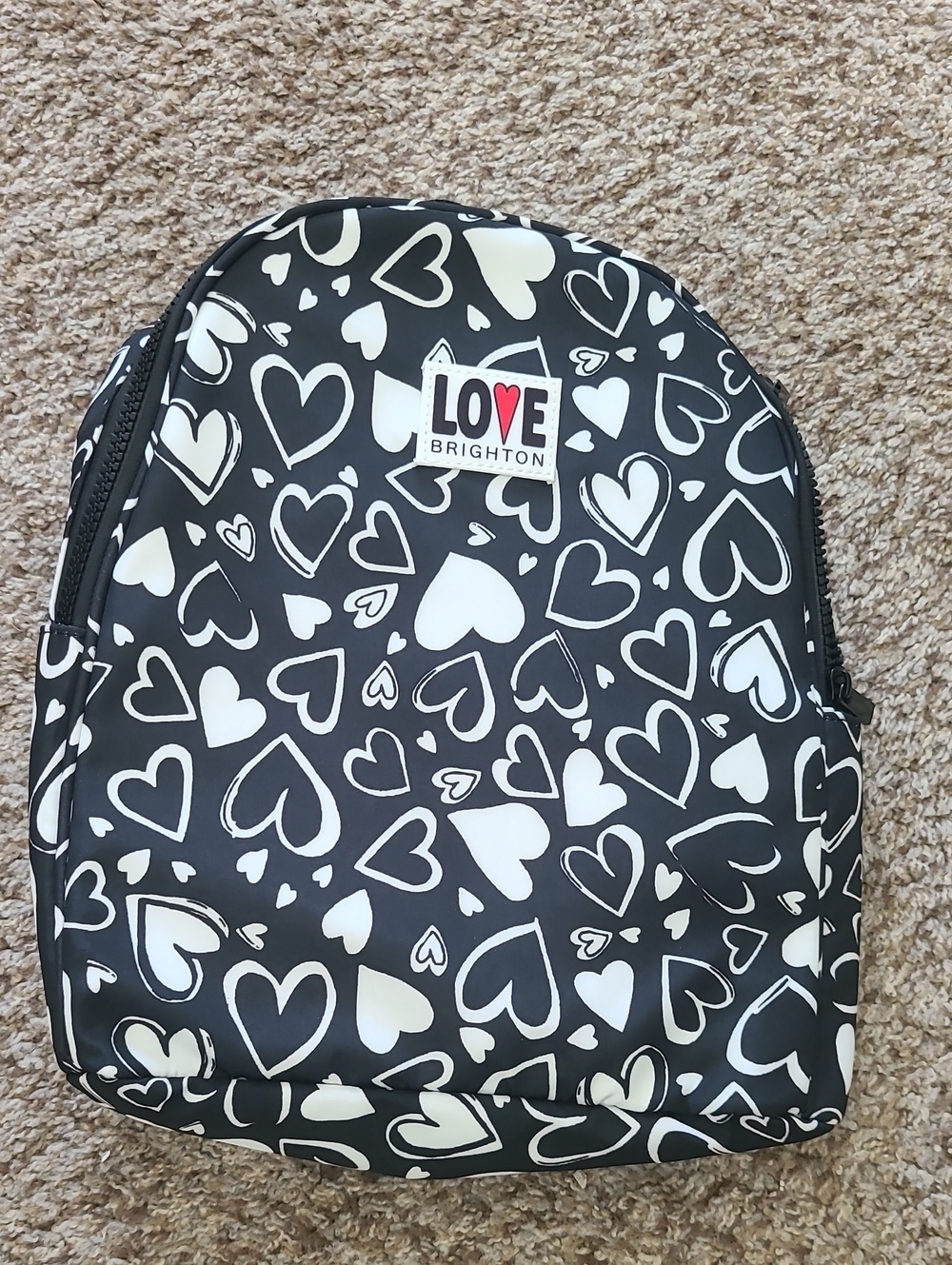 Brighton Limited Edition Endless Love Black and White Heart-Print Mini Backpack